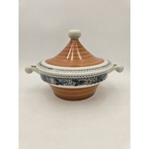 Vintage Goebel Burgund 2 Qt Round Covered Casserole 8.5" West Germany Tureen